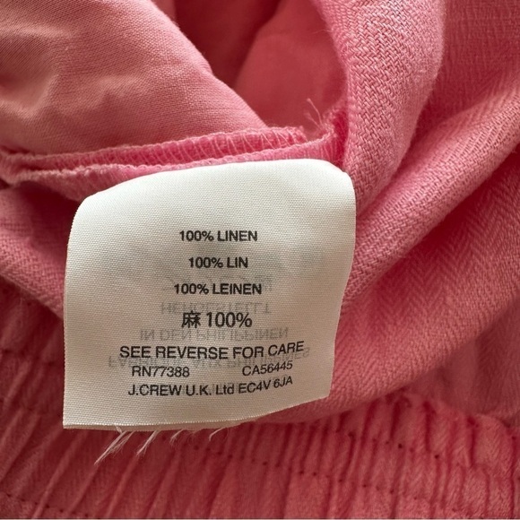 JCREW-BUBBLE Gum Pink 100% Linen Short Shorts (Size:Small) - Picture 5 of 6